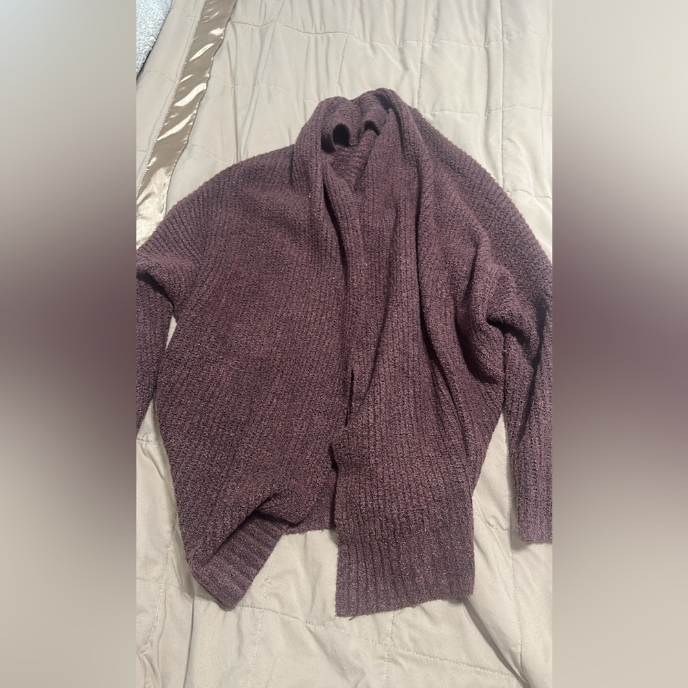 Aerie Brown Cardigan Sweater with Textured Knit - Picture 4 of 4